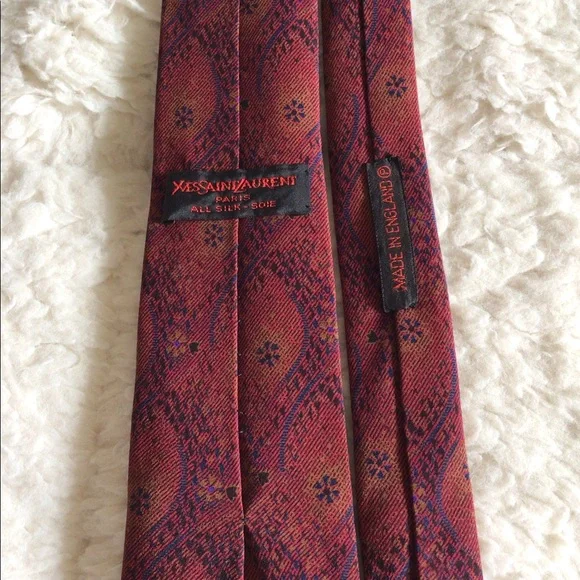 Yves Saint Laurent Paris 100% All Silk Soie Tie - Picture 8 of 10